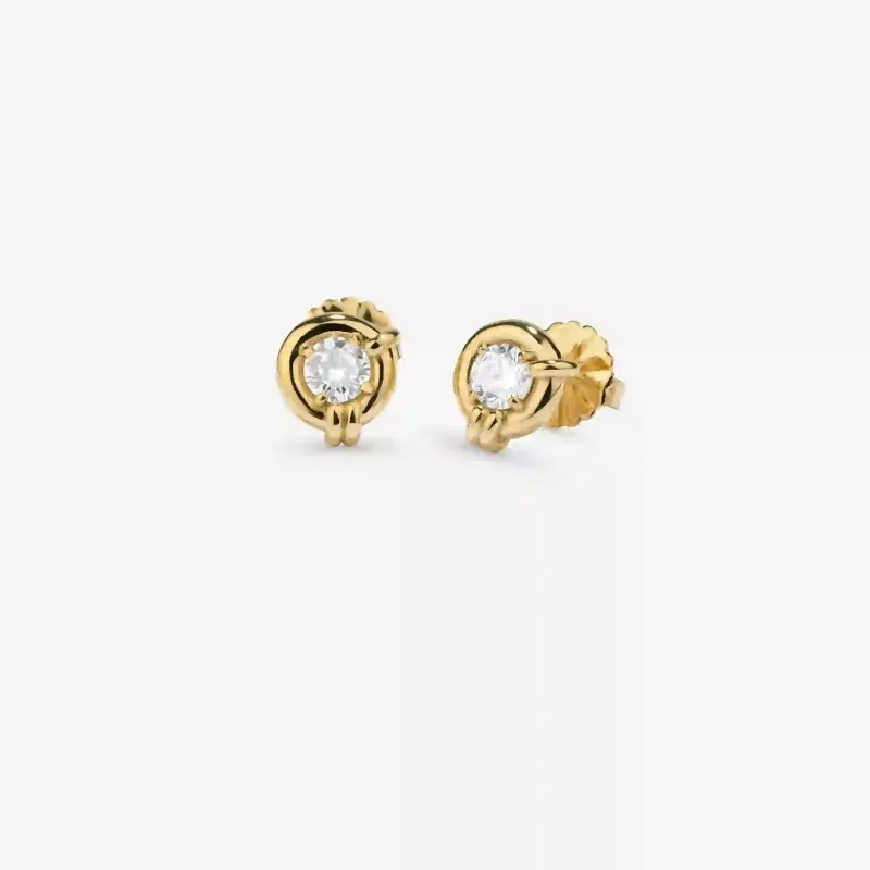 Brincos Dourados de Mulher com Cristal Redondo | Radiant