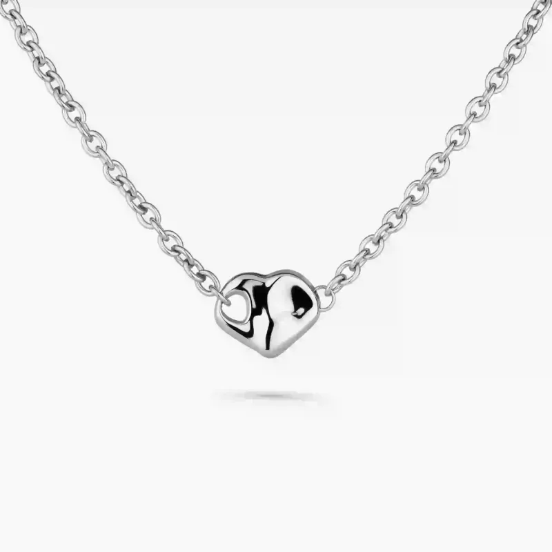 Colar Prateado de Mulher Coração Center | Radiant
