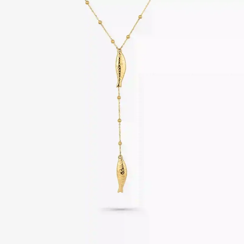 Colar Dourado de Mulher Peixe Vertical Sea | Radiant