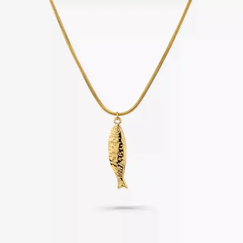 Colar Dourado de Mulher Peixe Marinho Sea | Radiant