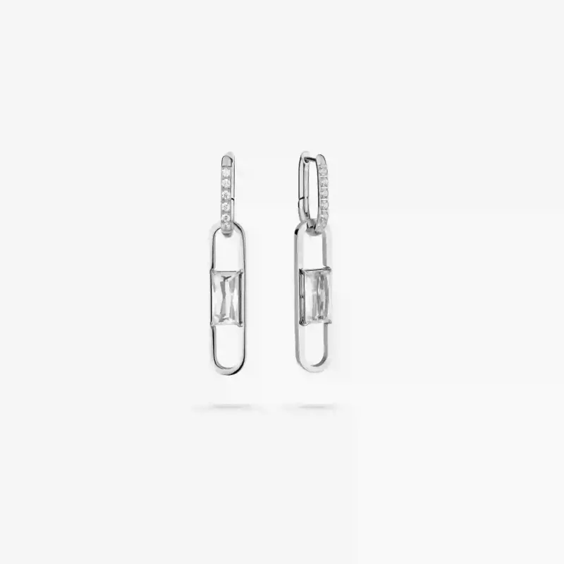 Brincos Bicolor de Mulher com Elo Duplo Iced | Radiant