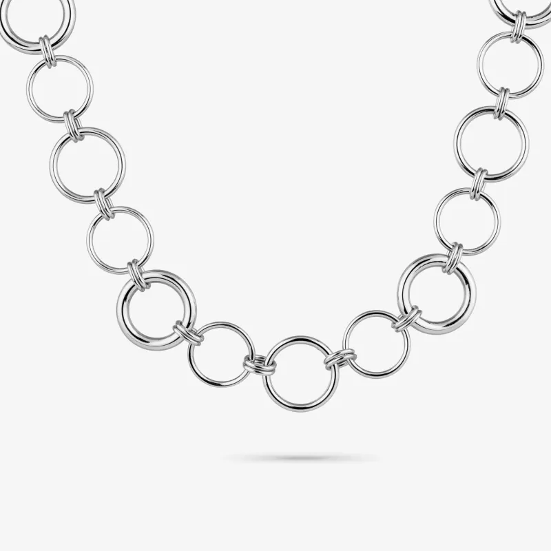 Colar Prateado de Mulher com Aros Interligados | Radiant