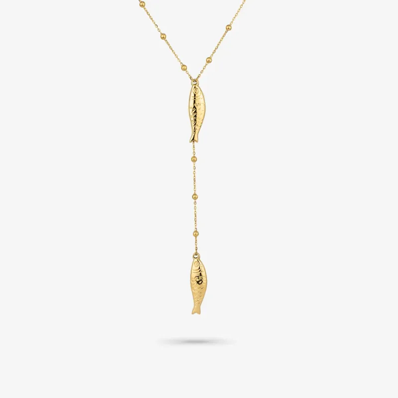 Colar Dourado de Mulher Peixe Vertical Sea | Radiant