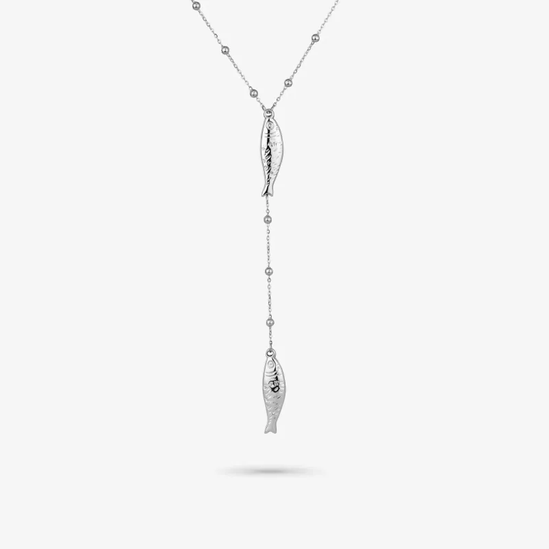 Colar Prateado de Mulher Peixe Vertical Sea | Radiant