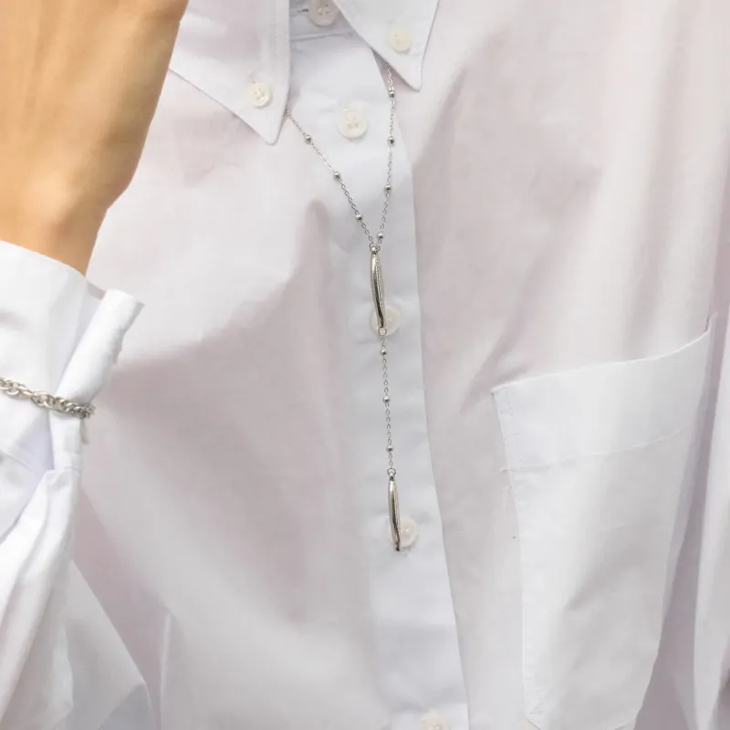 Colar Prateado de Mulher Peixe Vertical Sea | Radiant