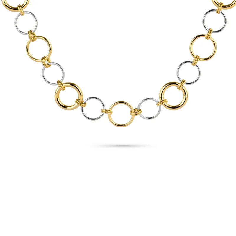 Colar Prateado de Mulher com Aros Interligados | Radiant