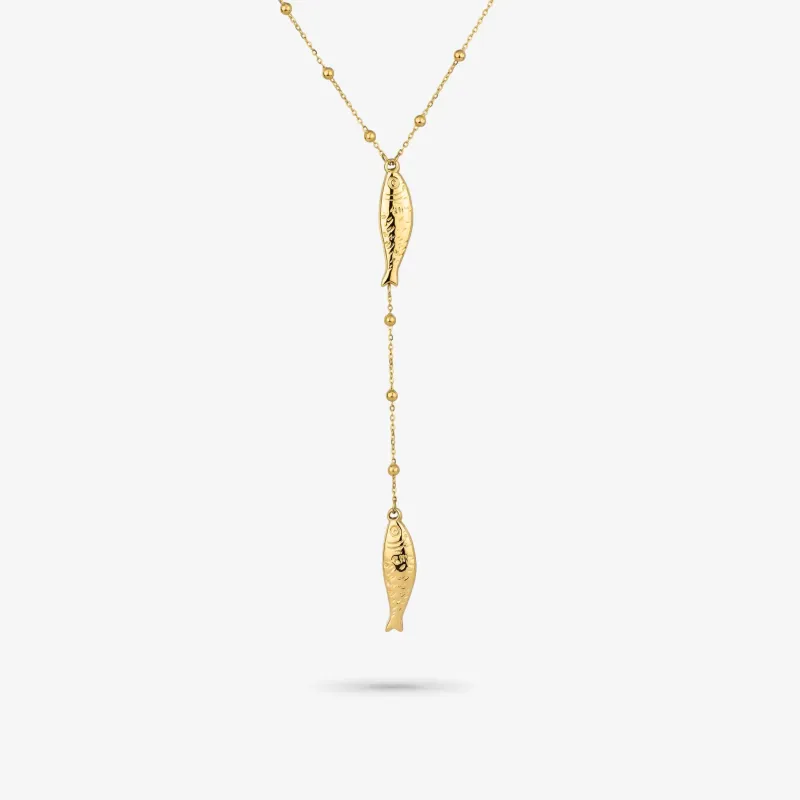 Colar Dourado de Mulher Peixe Vertical Sea | Radiant
