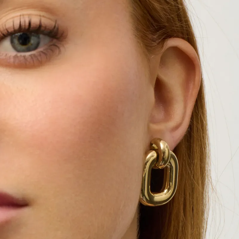 Brincos Dourados de Mulher com Aro Quadrado | Radiant