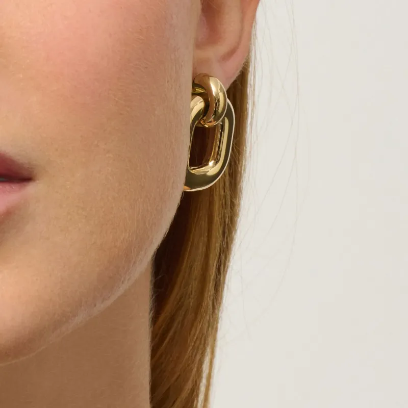 Brincos Dourados de Mulher com Aro Quadrado | Radiant