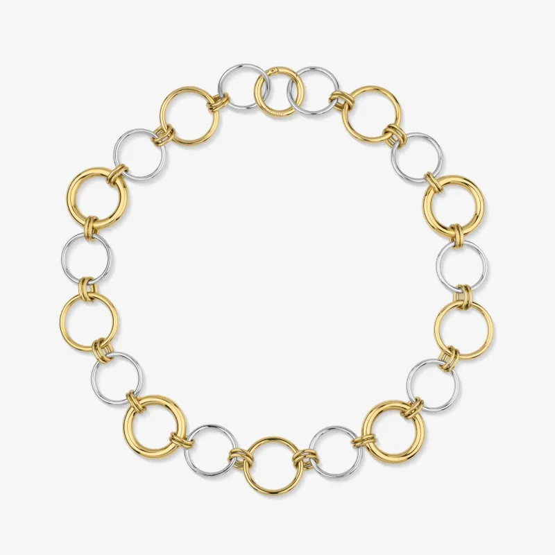 Colar Bicolor de Mulher com Aros Interligados | Radiant