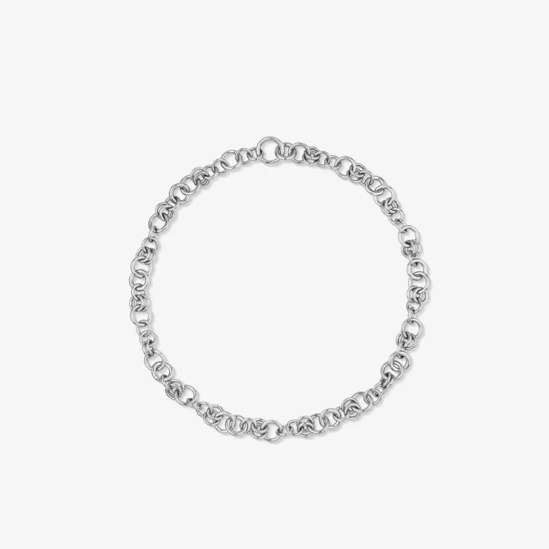 Colar Prateado de Mulher com Cadeia de Elos | Radiant