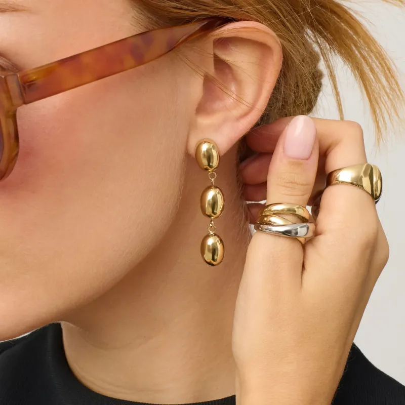 Brincos Dourados Compridos de Mulher Soulmate | Radiant