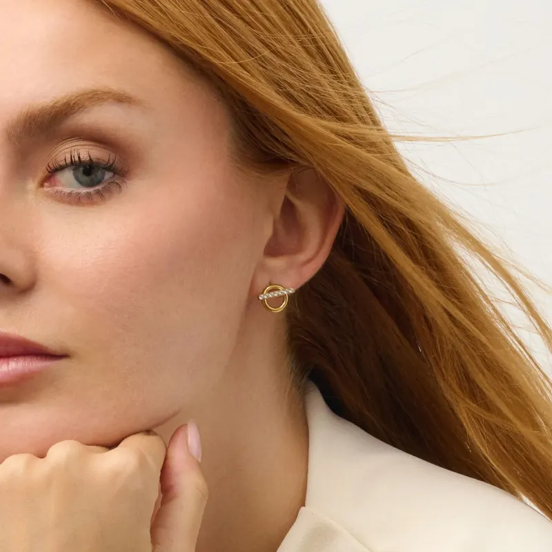 Brincos Dourados de Mulher com Cristais Frost | Radiant