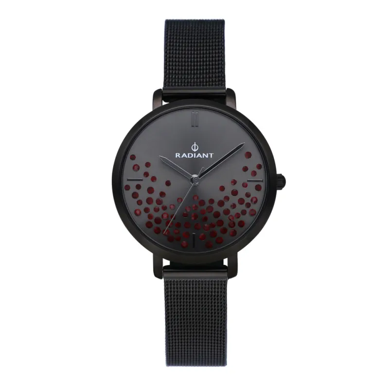 ELLA 36MM GUN DIAL BLACK LEATHER STRAP