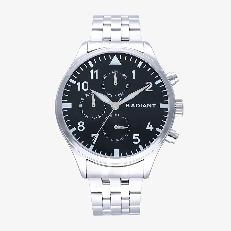 Relógio Homem Caiman Preto/Prateado