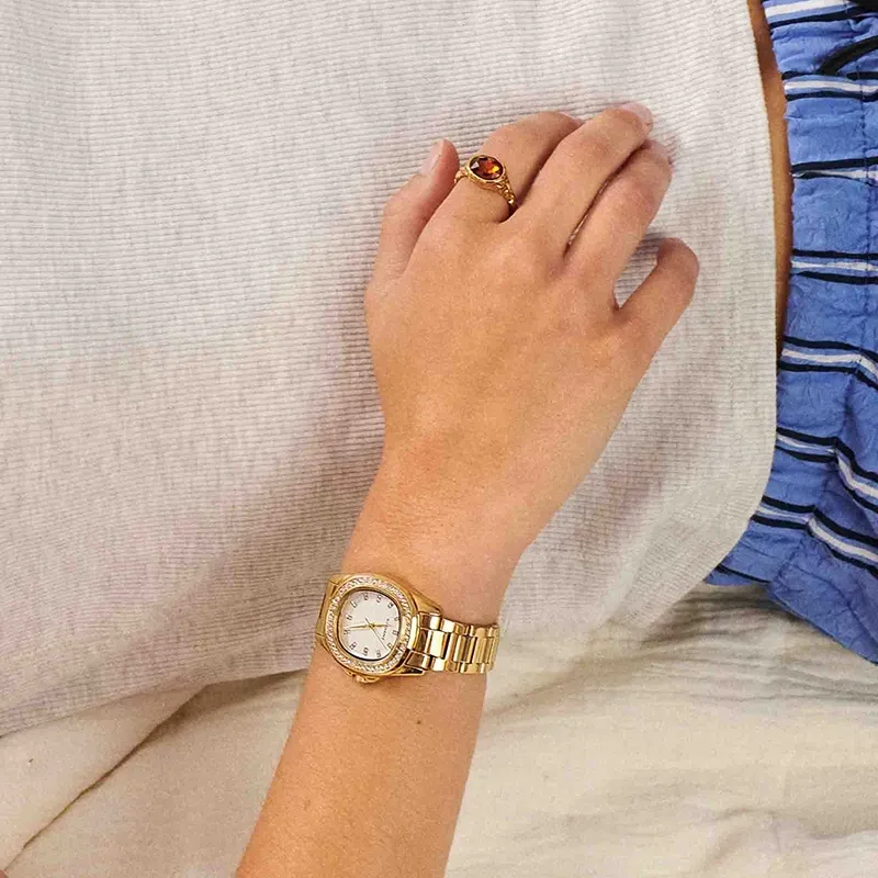 Radiant Scape Relógio de Mulher Dourado Bracelete Aço