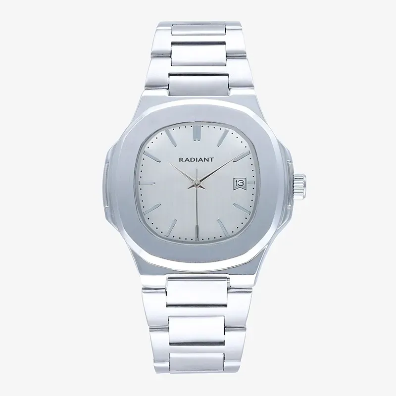 Radiant T-Time Relógio de Homem Prateado Caixa Hexagonal