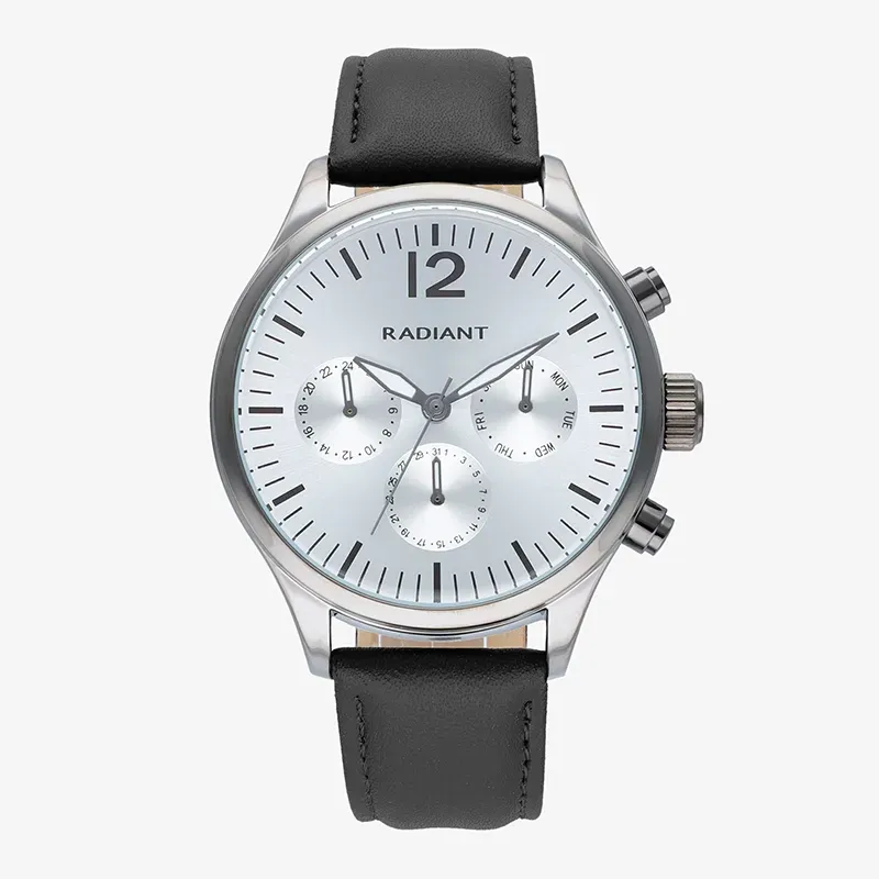 Radiant Team Relógio de Homem Bracelete Pele Sintética Preta
