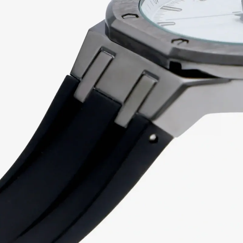 Relógio Homem Leonardo Branco/Preto Silicone