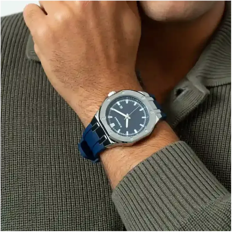 Relógio Homem Leonardo Azul/Pulseira de Silicone