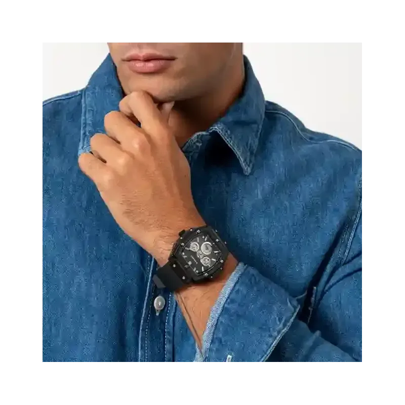 Relógio Homem Ryan Preto/Pulseira de Silicone