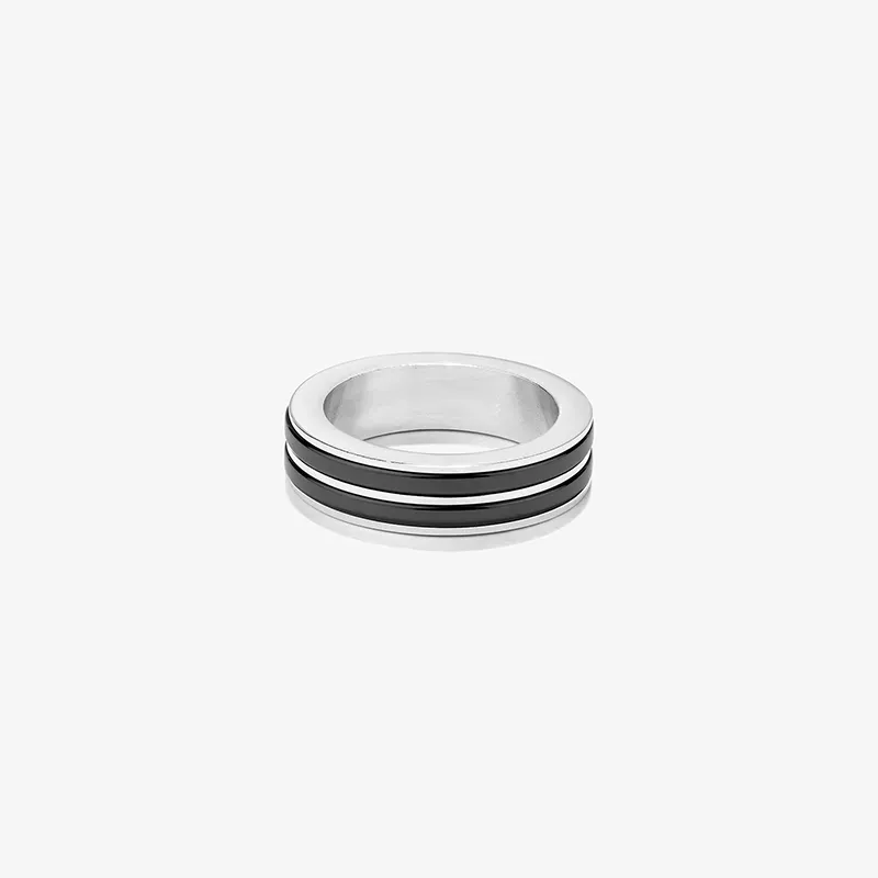 Anel Redondo Preto T26 CERAMIC Homem RADIANT Joias