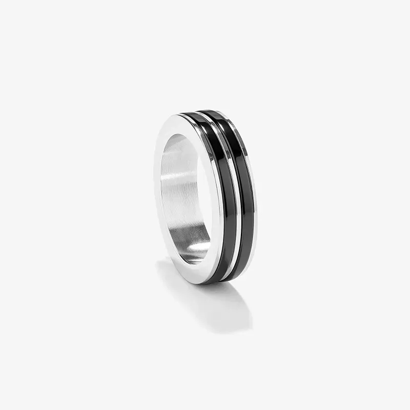 Anel Redondo Preto T26 CERAMIC Homem RADIANT Joias
