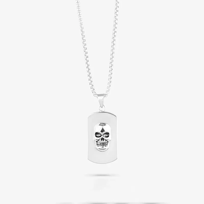 Colar Caveira Prateado ROUTE 66 Homem RADIANT Joias