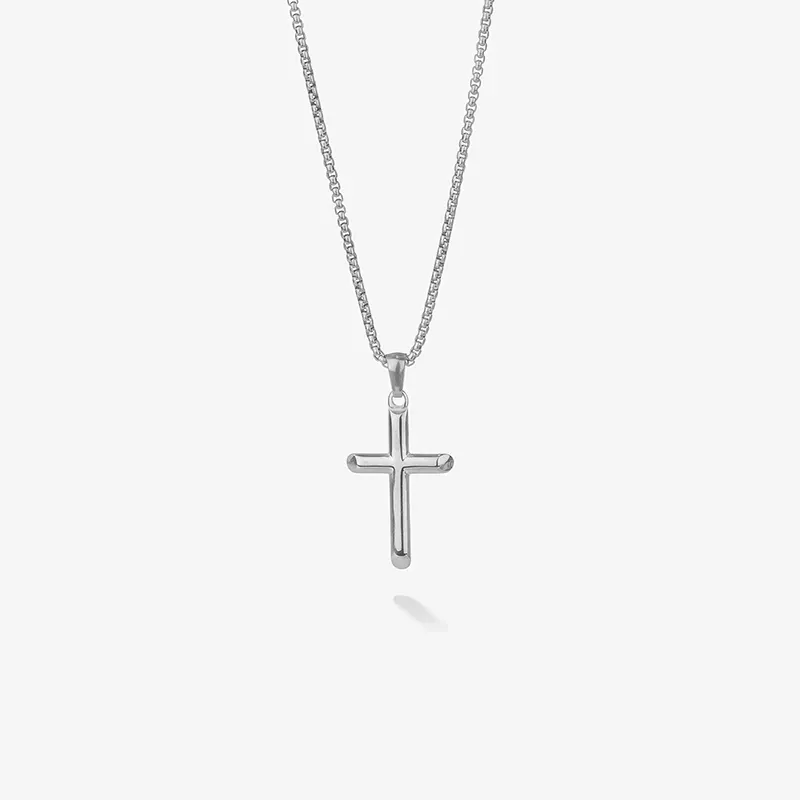 Colar Homem Mateo Cruz Fina Prateado