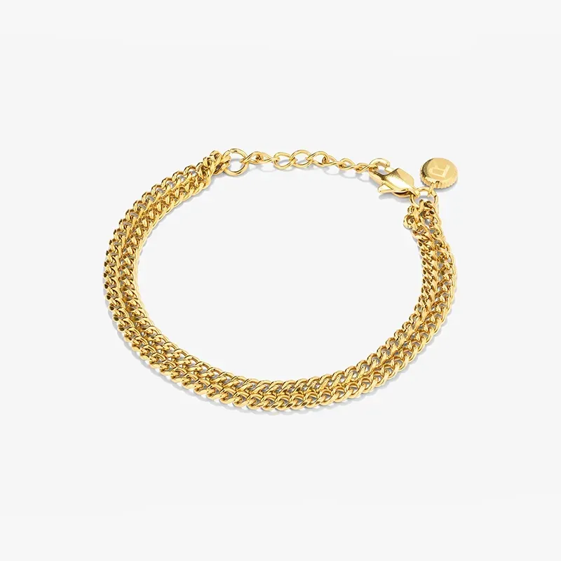 Pulseira Homem Txema Duplo Dourado