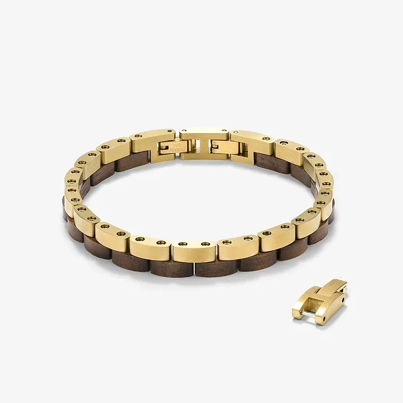 Pulseira Homem Nature Dourado/Wood | Radiant