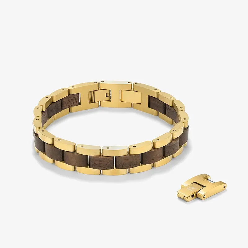 Pulseira Homem Nature Dourado/Wood Multi | Radiant