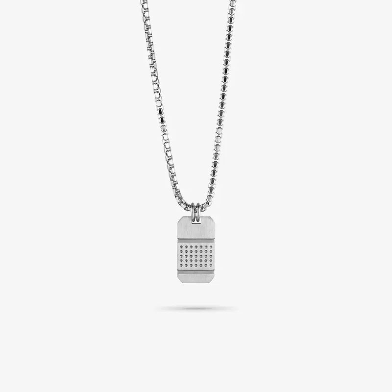 Colar Homem Lombok Placa Prateado | Estilo Contemporâneo e Versátil