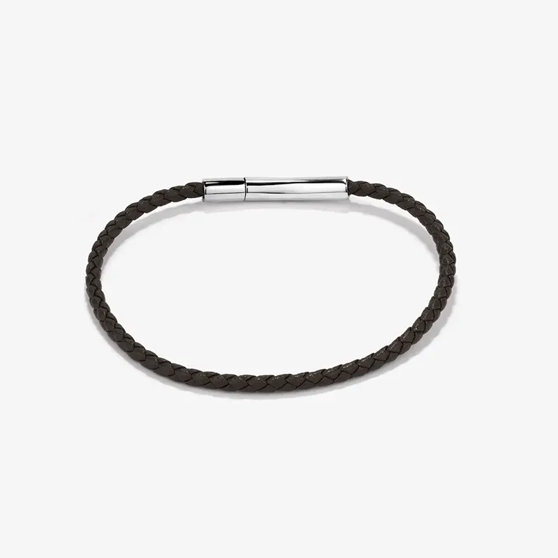 Pulseira Homem Espiga Thin Marrom | Estilo Discreto e Elegante