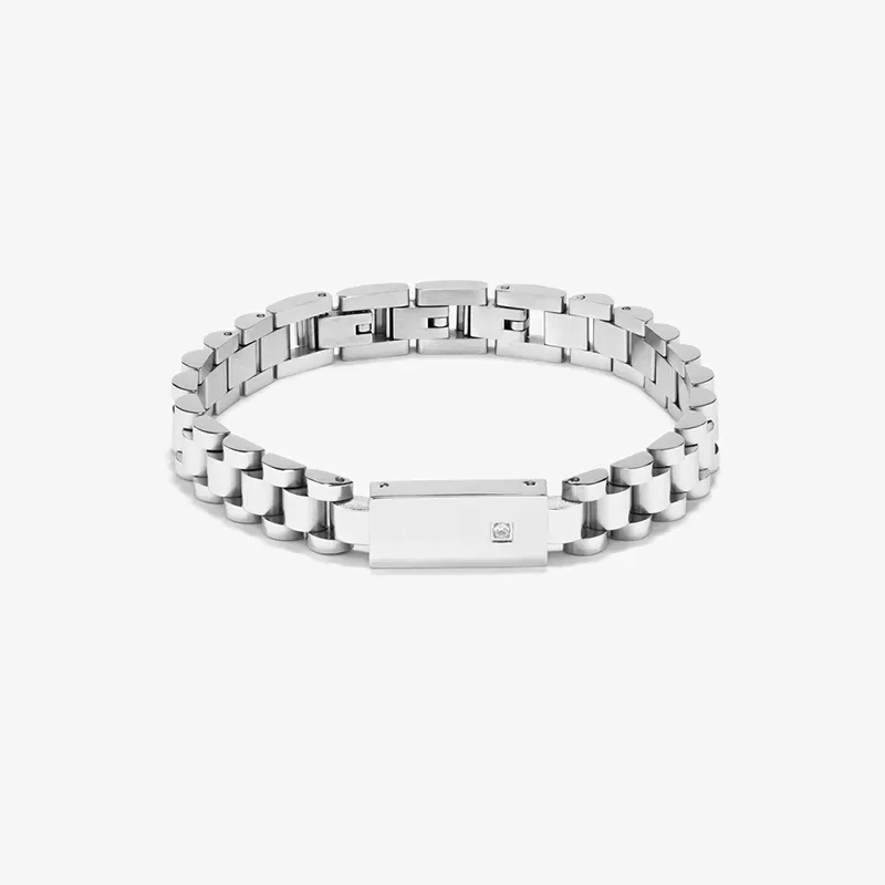 Pulseira Homem Prateada| Elos Elegantes e Duráveis