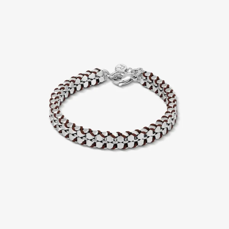 Pulseira de Homem Shadow Link Castanha | Radiant