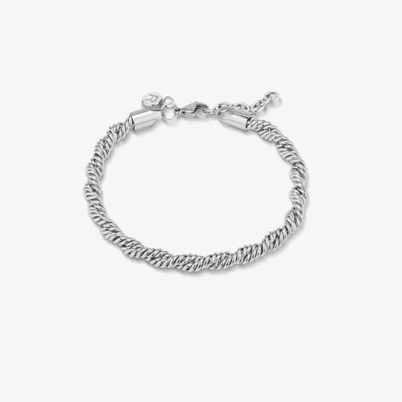Pulseira de Homem Riviera Entrançada Prateada | Radiant