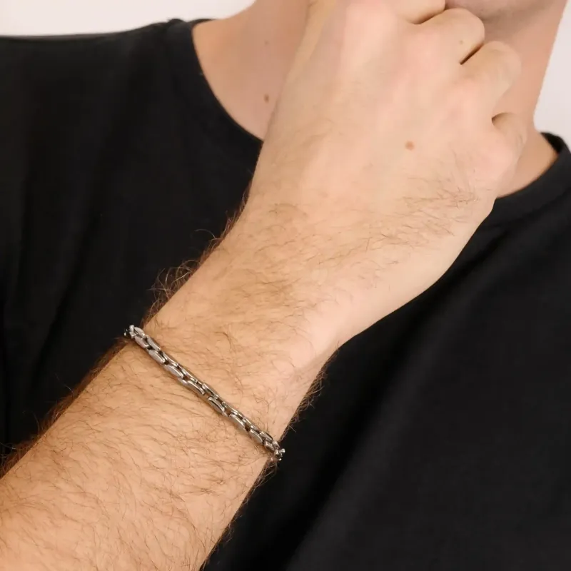 Pulseira de Homem Riviera Prateada | Radiant