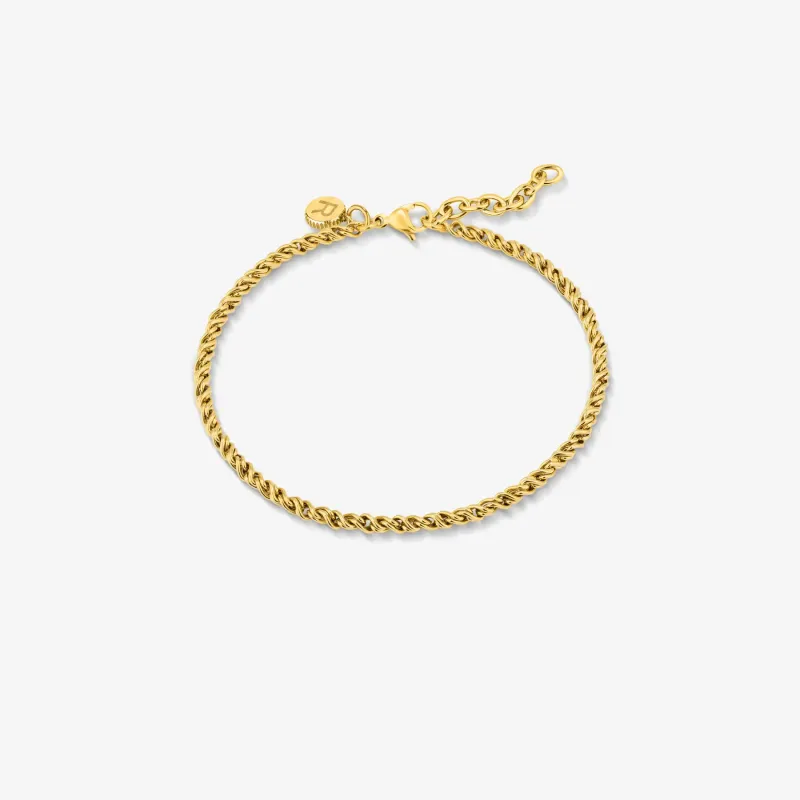 Pulseira de Homem Riviera Fina Dourada | Radiant