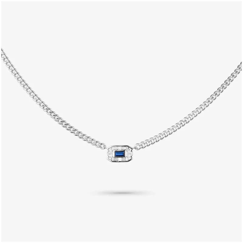 Colar de Prata com zircónias azuis coleção CROWN Radiant