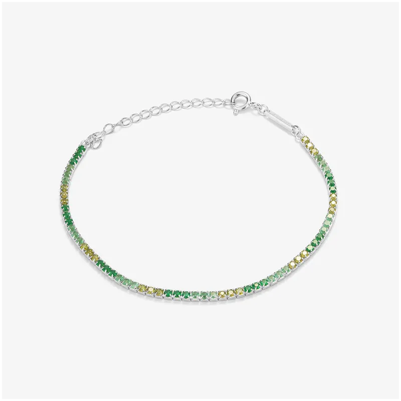 Pulseira riviere Prata verde coleção FIRST CLASS Radiant