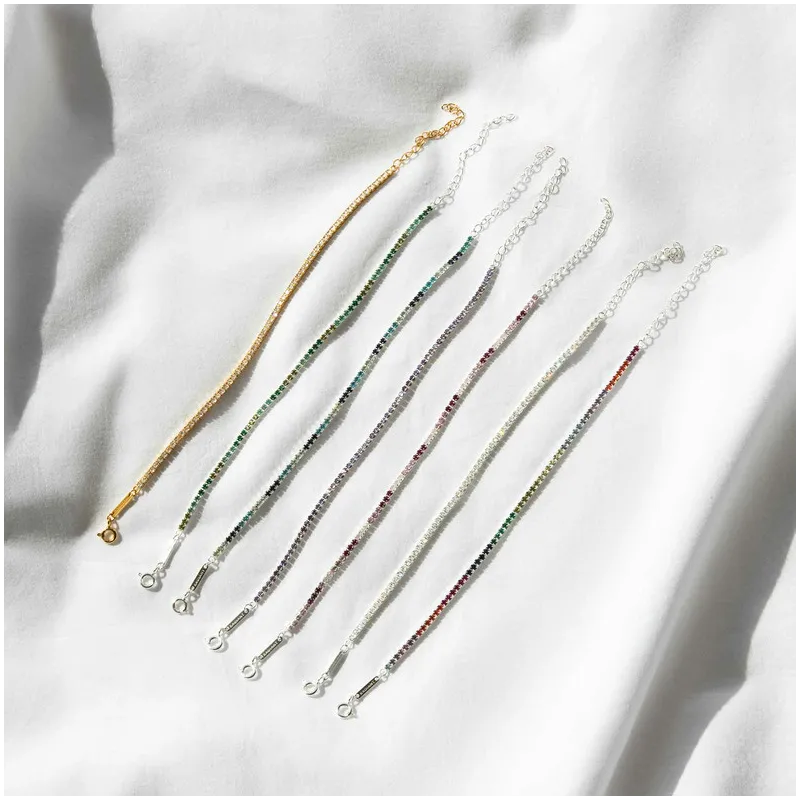 Pulseira riviere Prata verde coleção FIRST CLASS Radiant