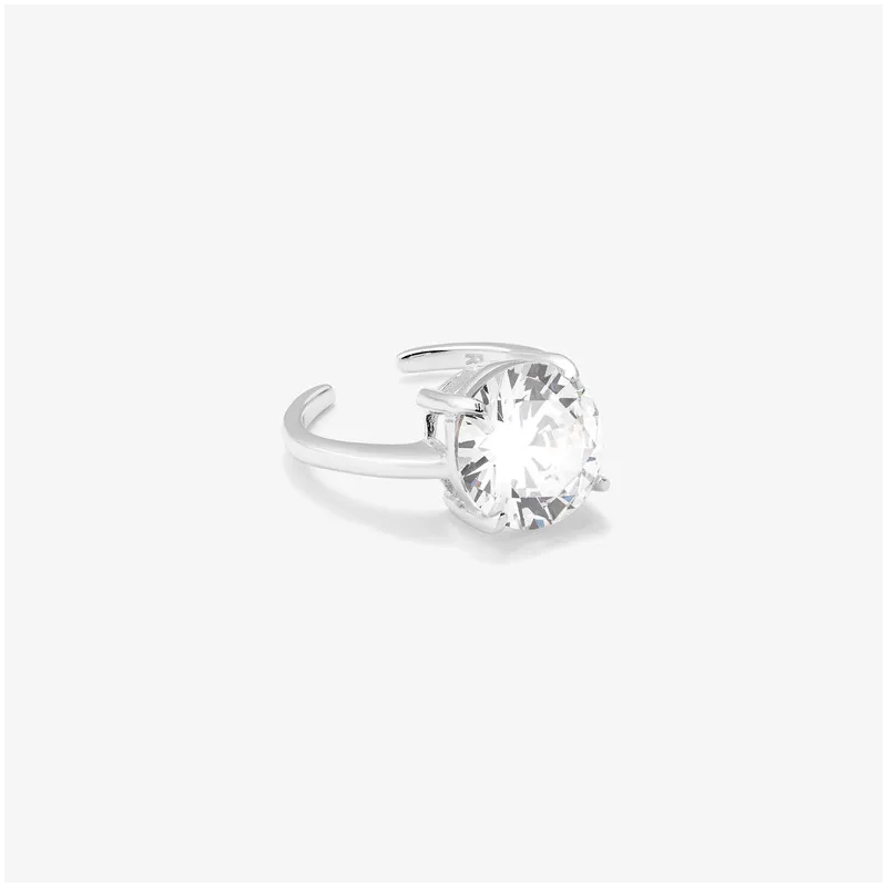 Anel de Prata cristal branco coleção FIRST CLASS Radiant