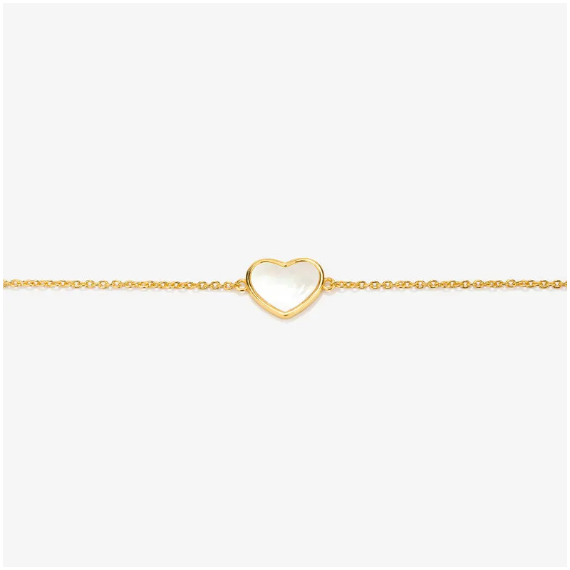 Pulseira Coração Madrepérola Dourada