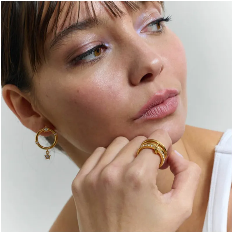Anel Mulher Zendaya Gold | Design Clássico e Sofisticado