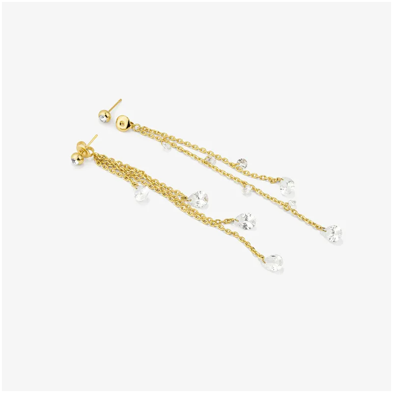 Brincos Mulher Compridos Myfair dourados | Design Elegante