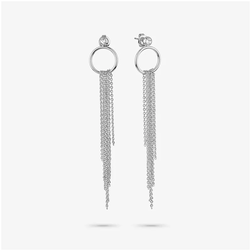 Maxi Brincos Mulher Myfair prateados | Design Ousado em Aço Prateado