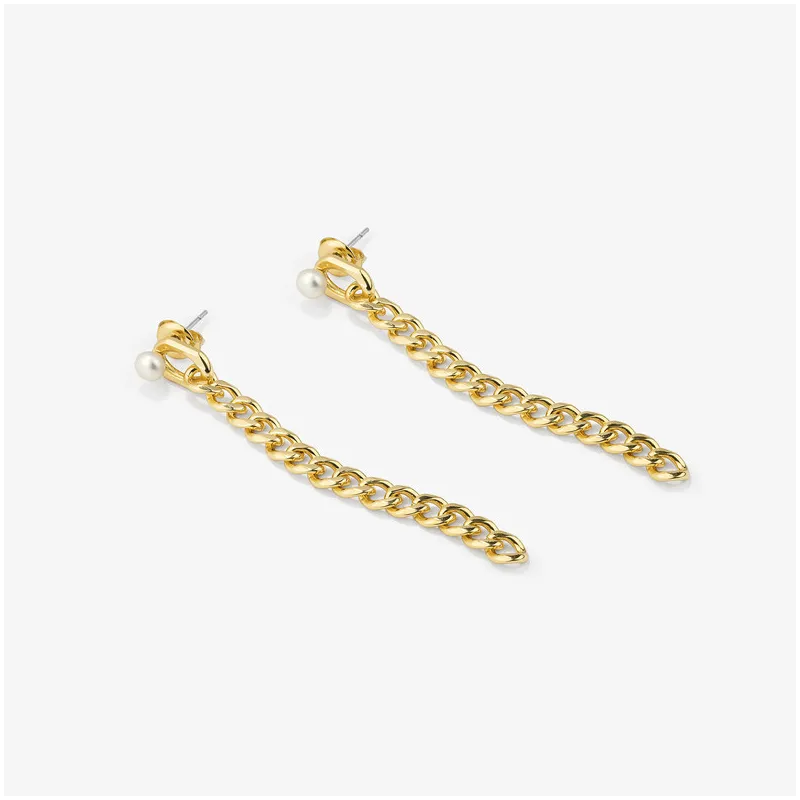 Brincos Mulher Emily Chain dourado | Pendentes Prateados