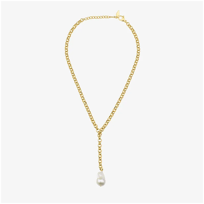 Colar Comprido  Mulher Emily dourado | Design em Aço Dourado