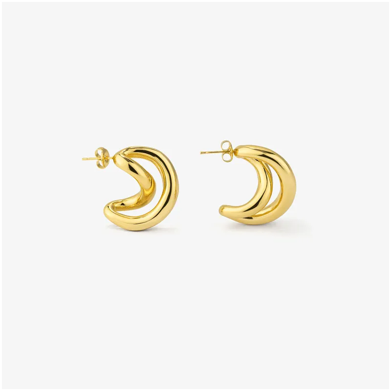 Brincos Mulher Blake Twist Dourados | Design Moderno em Aço Dourado
